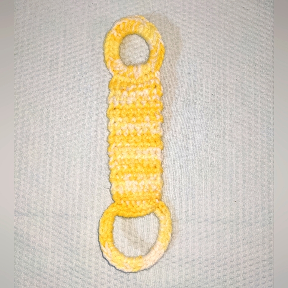 NEW Towel Holder Tea Yellow HANDCRAFTED Crochet - Picture 3 of 8